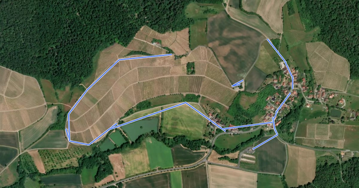 Маршрут Rundweg Stollburg на спутниковом снимке