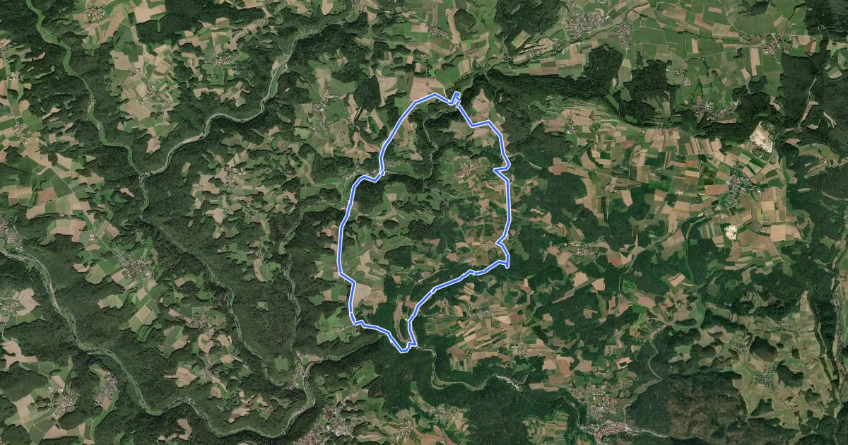 Маршрут Rundweg Tüchersfeld "Ailsbachtalweg" на спутниковом снимке