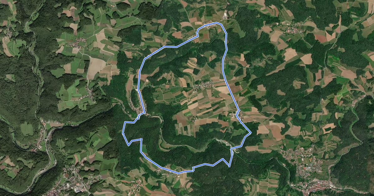 Маршрут Rundweg Tüchersfeld-Weidmanngesees на спутниковом снимке