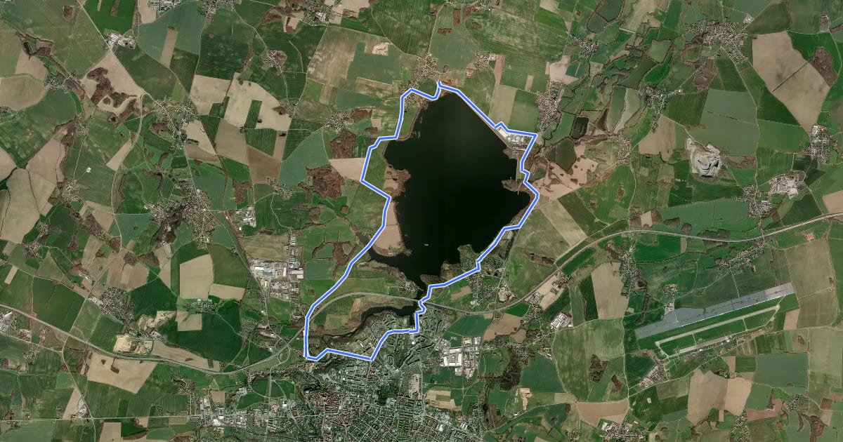 Маршрут Rundweg Talsperre Bautzen на спутниковом снимке