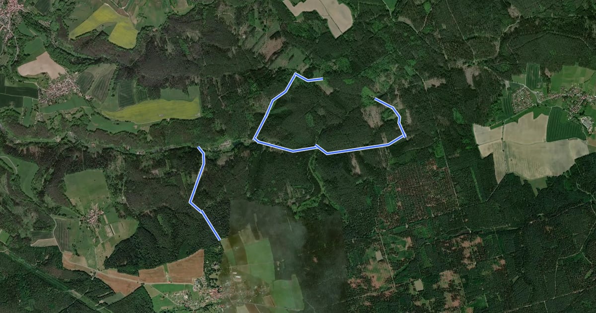 Маршрут Rundweg Teiche на спутниковом снимке