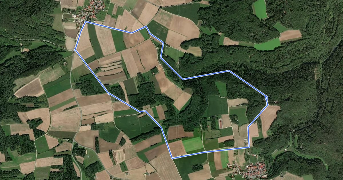 Маршрут Rundweg Teufelsgraben на спутниковом снимке