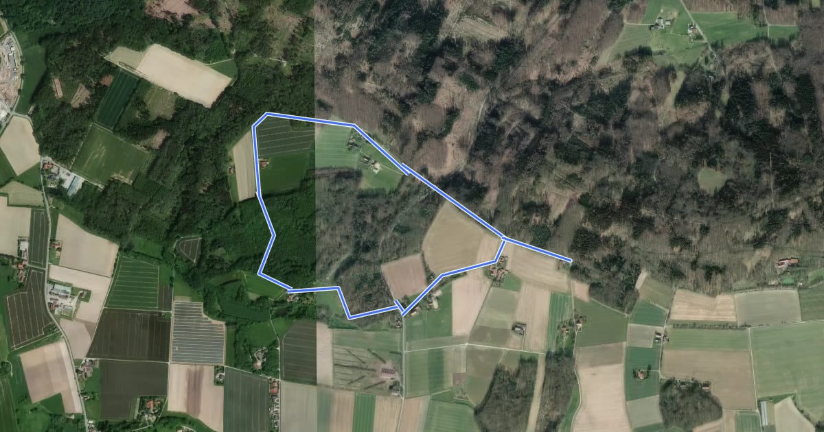Маршрут Rundweg "Thörenwinkel - Drücke Mühlen" ("Linkerberg L1") на спутниковом снимке