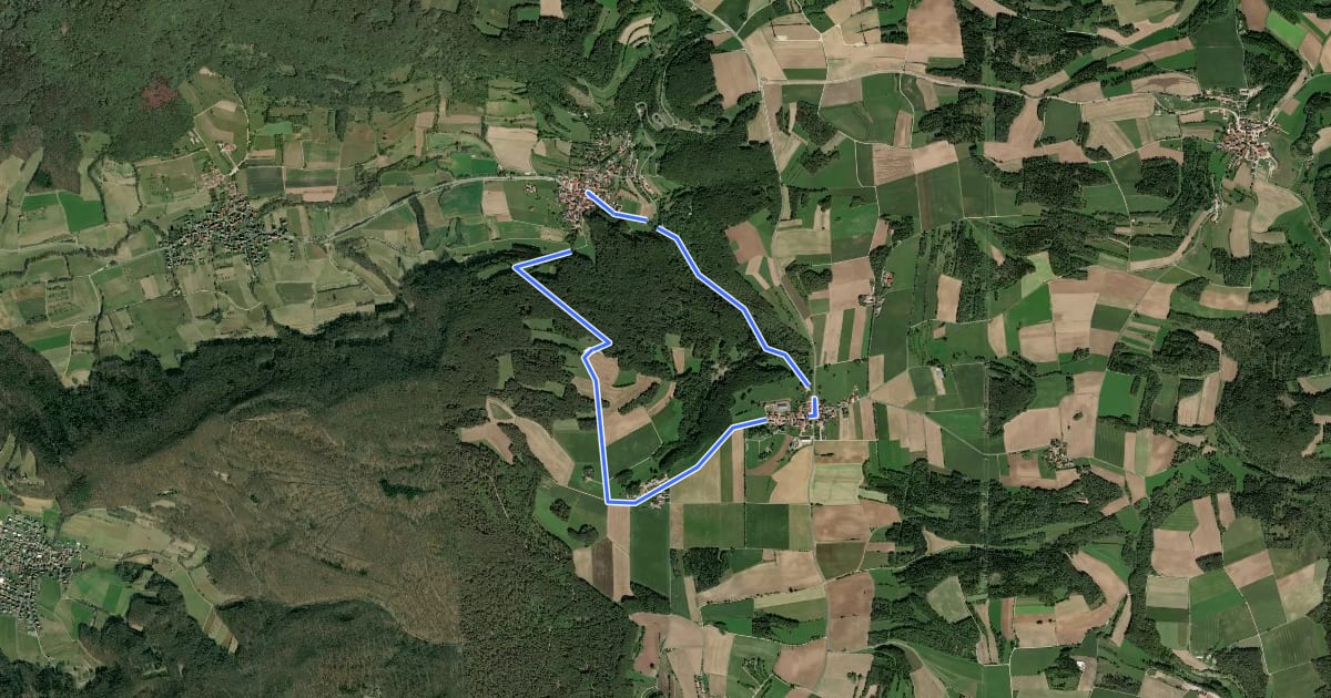 Маршрут Rundweg Tiefenellern - Herzogenreuth - Stockenberg на спутниковом снимке