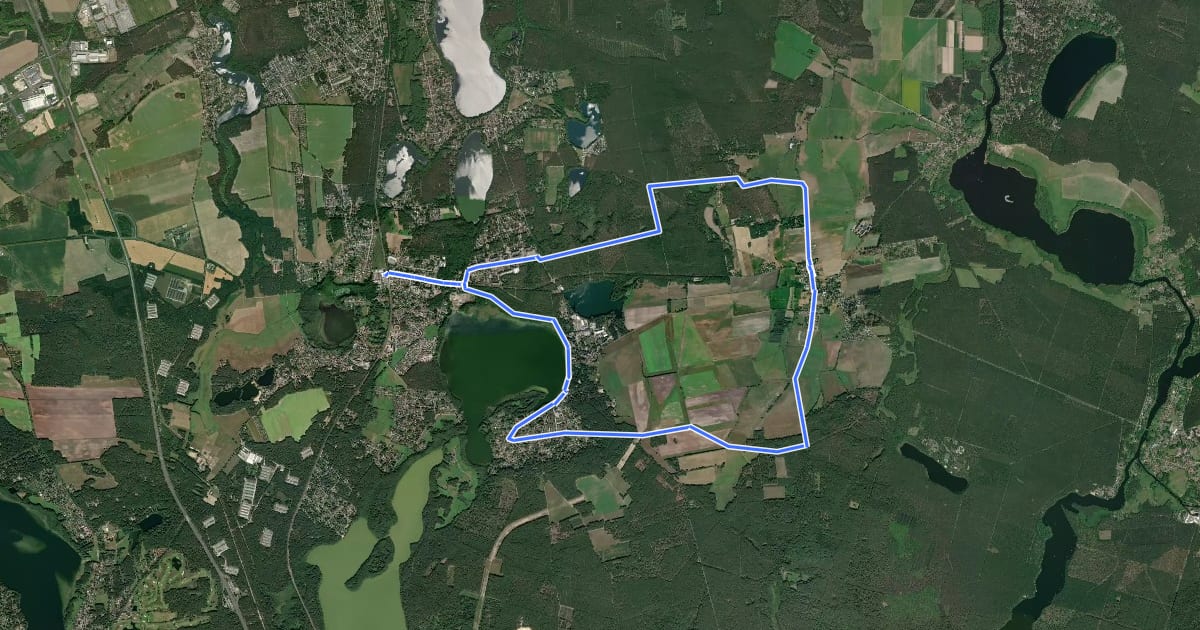 Маршрут Rundweg Tongruben Pätz/Gräbendorf на спутниковом снимке