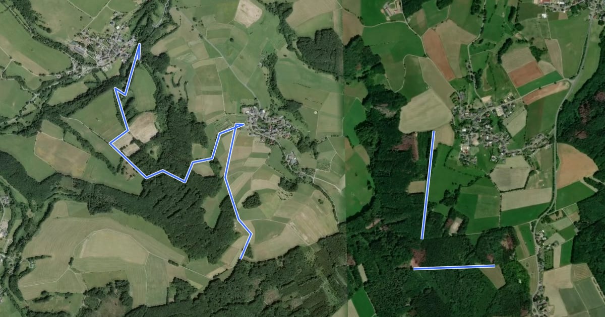 Маршрут Rundweg Turmweg Windeck-Irsen на спутниковом снимке