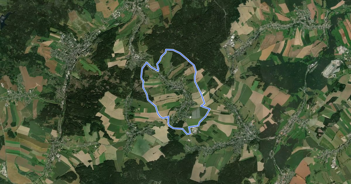 Маршрут Rundweg um Auerbach на спутниковом снимке