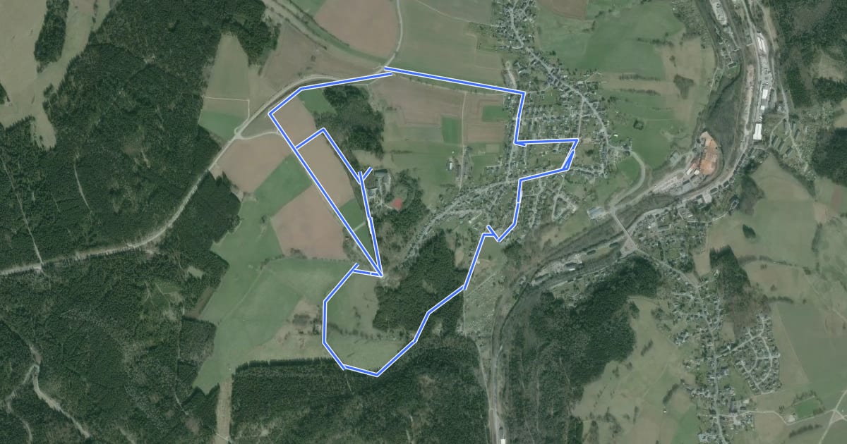Маршрут Rundweg um Bermsgrün на спутниковом снимке