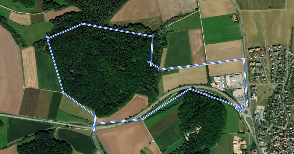 Маршрут Rundweg um den Eichelberg на спутниковом снимке