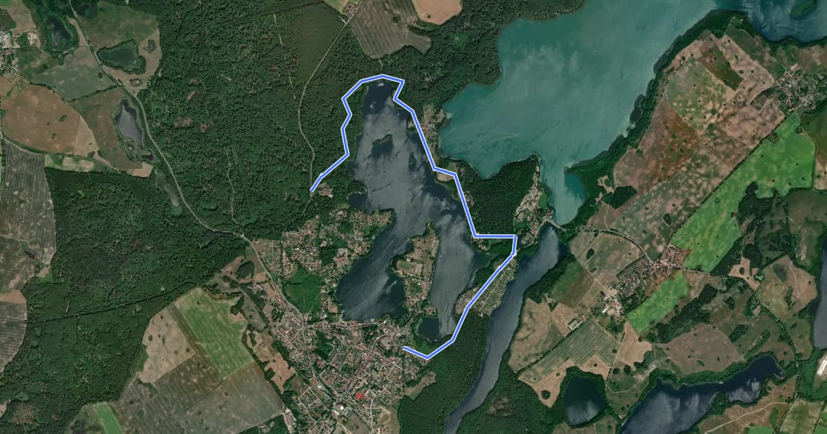 Маршрут Rundweg um den Haussee на спутниковом снимке