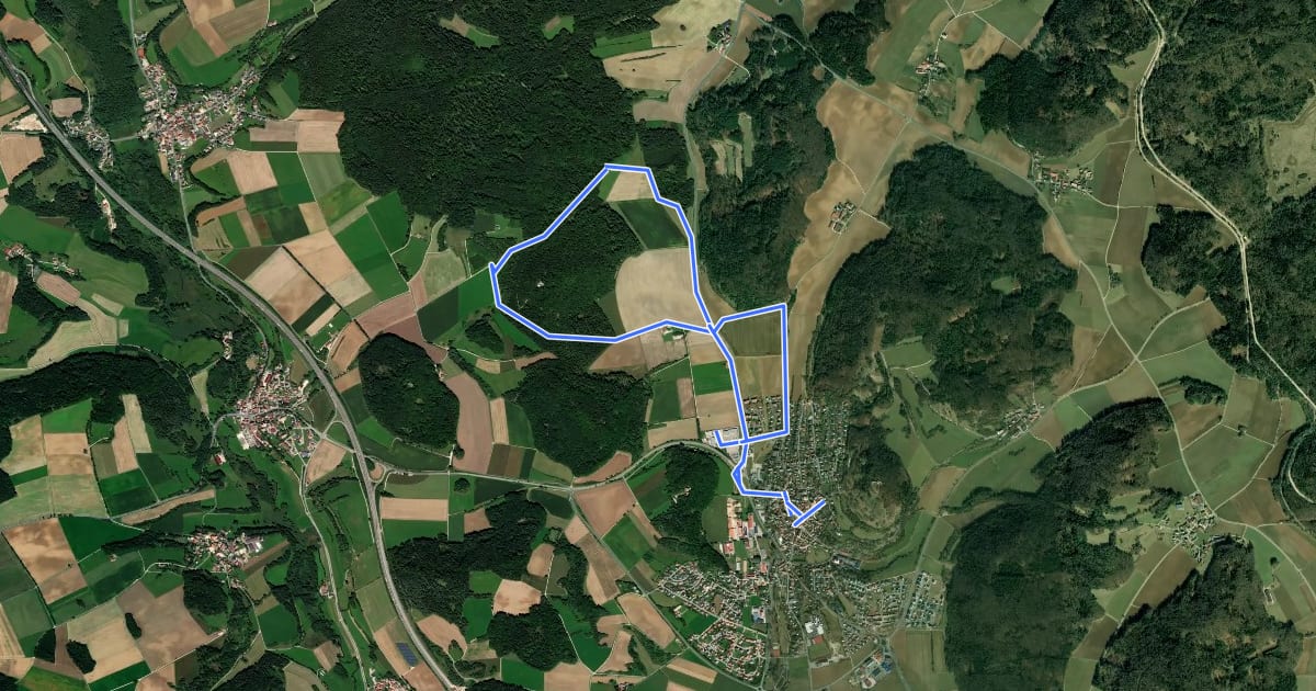 Маршрут Rundweg um den Kramertsbügel на спутниковом снимке