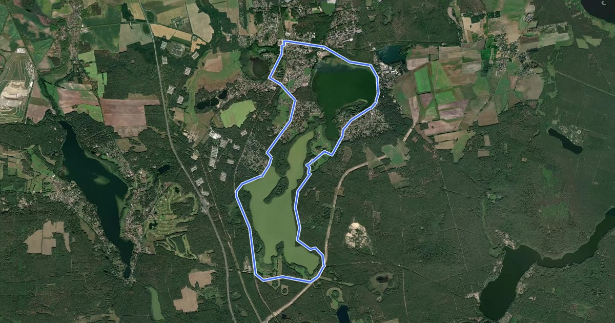 Маршрут Rundweg um den Pätzer Vorder- und Hintersee на спутниковом снимке