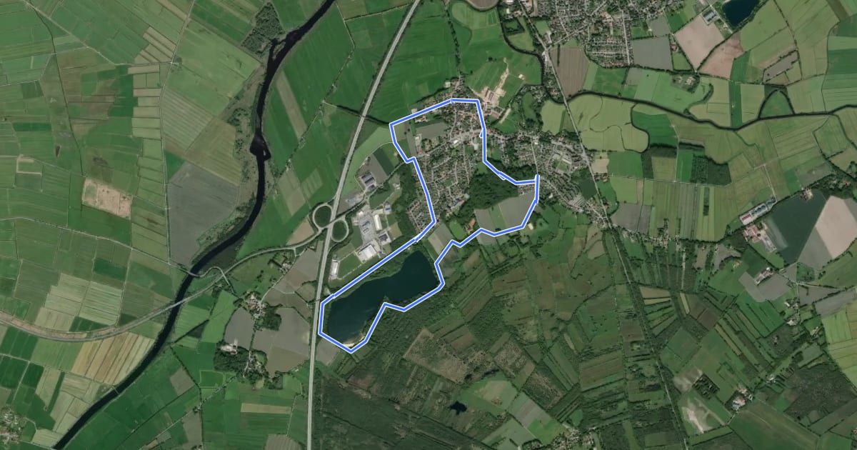 Маршрут Rundweg um den See und durch die Ortschaft на спутниковом снимке
