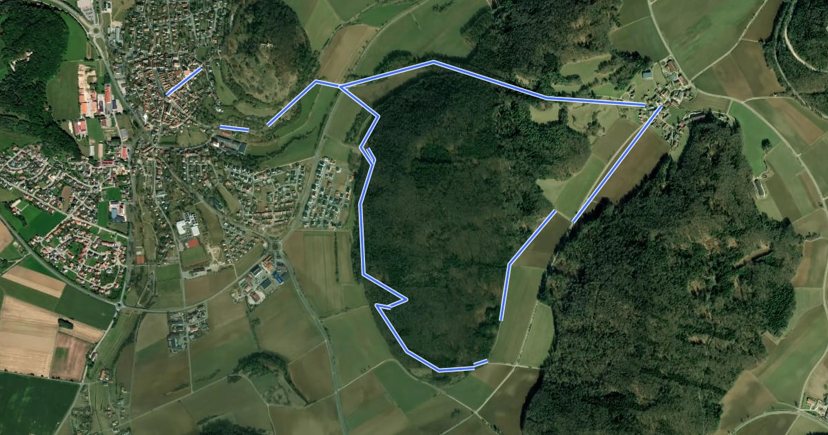 Маршрут Rundweg um den Sperlasberg на спутниковом снимке
