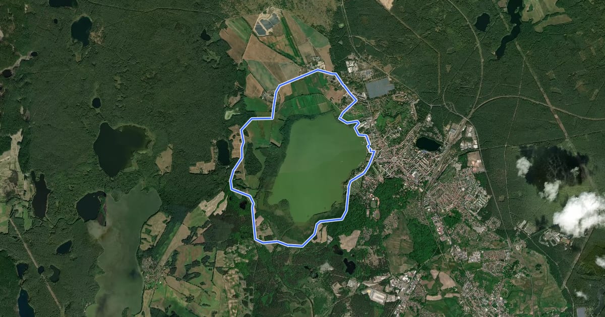 Маршрут Rundweg um den Zierker See на спутниковом снимке