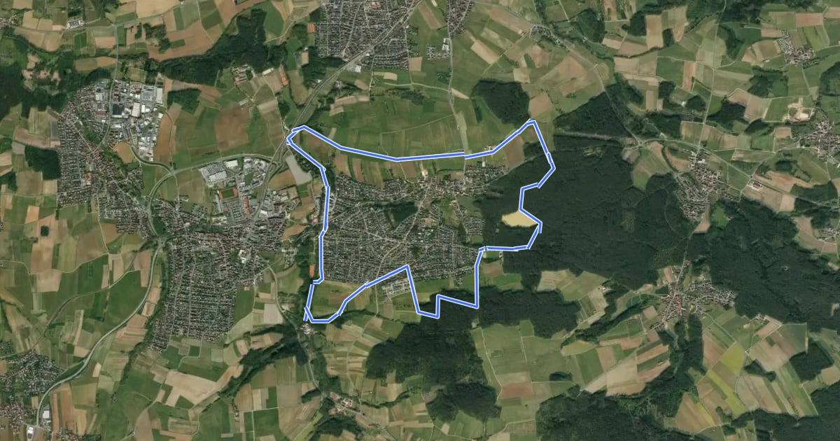 Маршрут Rundweg um Eckenhaid на спутниковом снимке