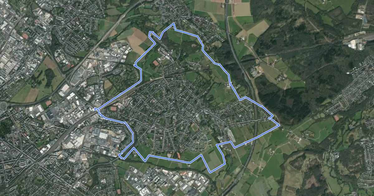 Маршрут Rundweg um Eilendorf на спутниковом снимке