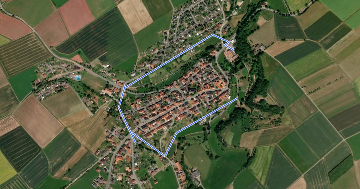 Маршрут Rundweg um Freienhagen на спутниковом снимке