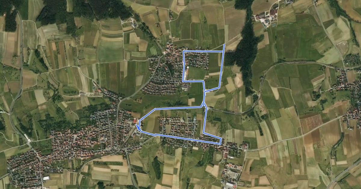 Маршрут Rundweg um Käswasser und Röckenhof на спутниковом снимке