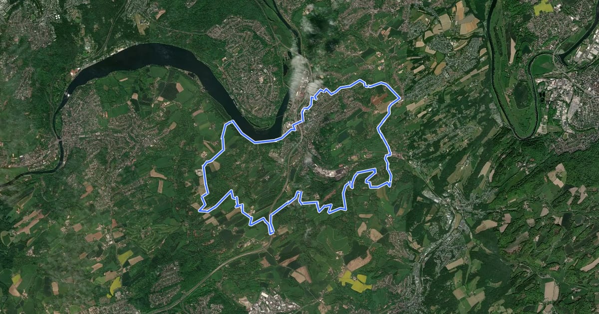 Маршрут Rundweg um Kupferdreh на спутниковом снимке