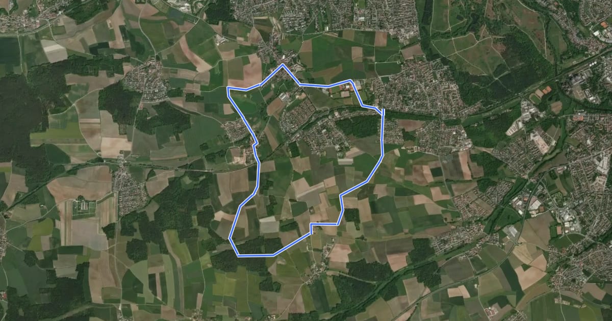 Маршрут Rundweg um Oberasbach на спутниковом снимке