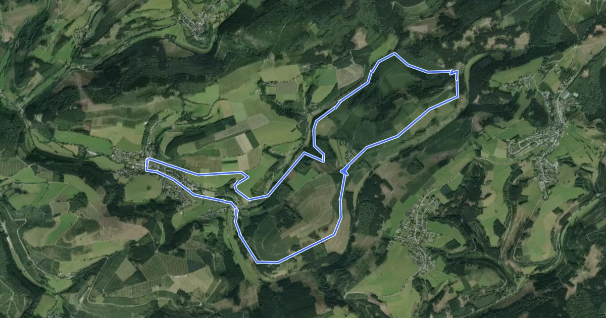 Маршрут Rundweg um Westfeld, W2 на спутниковом снимке