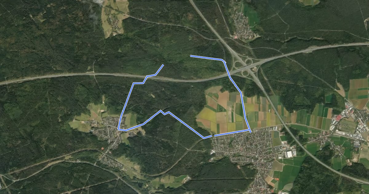 Маршрут Rundweg um Winkelhaid на спутниковом снимке