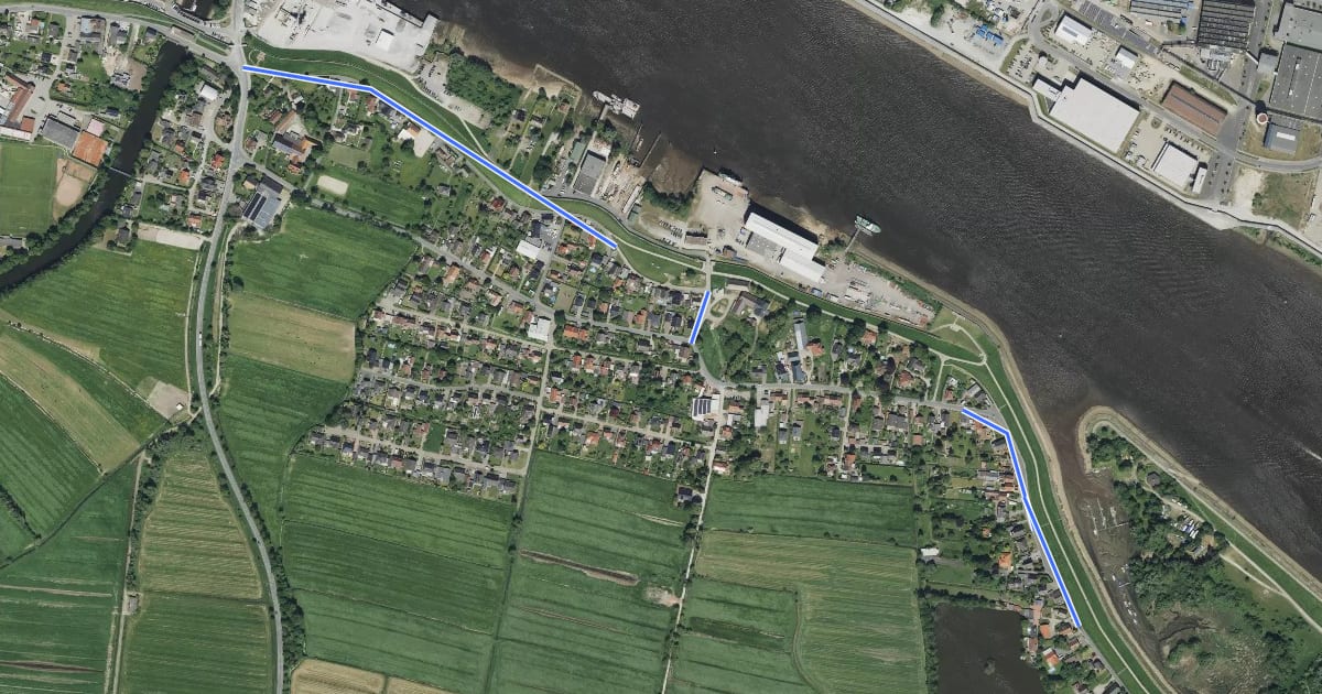 Маршрут Rundweg Unterweser на спутниковом снимке