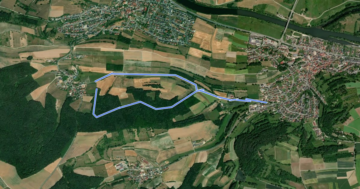 Маршрут Rundweg Viereth-Trunstadt V-T 3 на спутниковом снимке