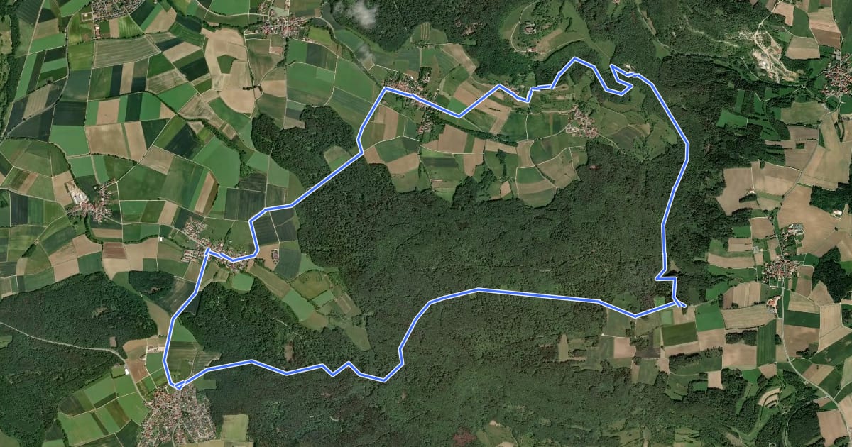 Маршрут Rundweg von Schammelsdorf zum Gügel на спутниковом снимке