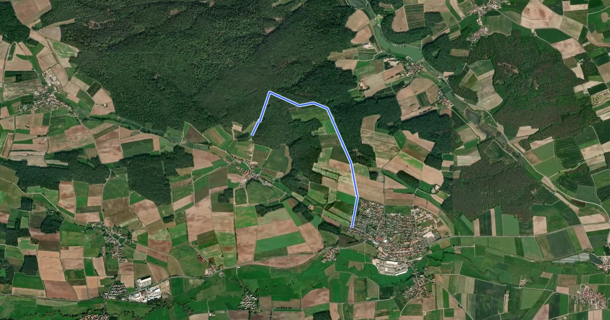 Маршрут Rundweg Wachenroth W 1 на спутниковом снимке