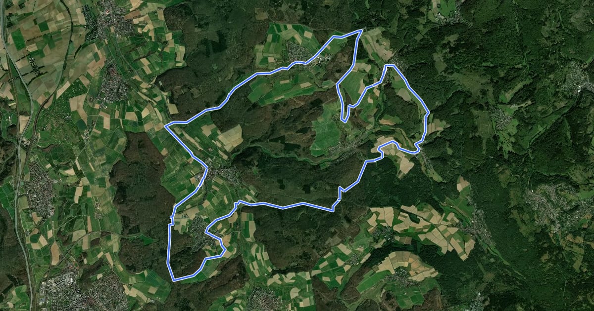 Маршрут Rundweg Waldems на спутниковом снимке