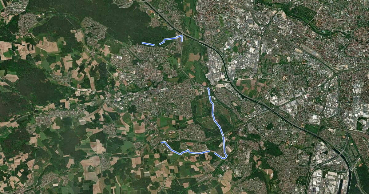 Маршрут Rundweg Wallensteins Lager 1632 на спутниковом снимке