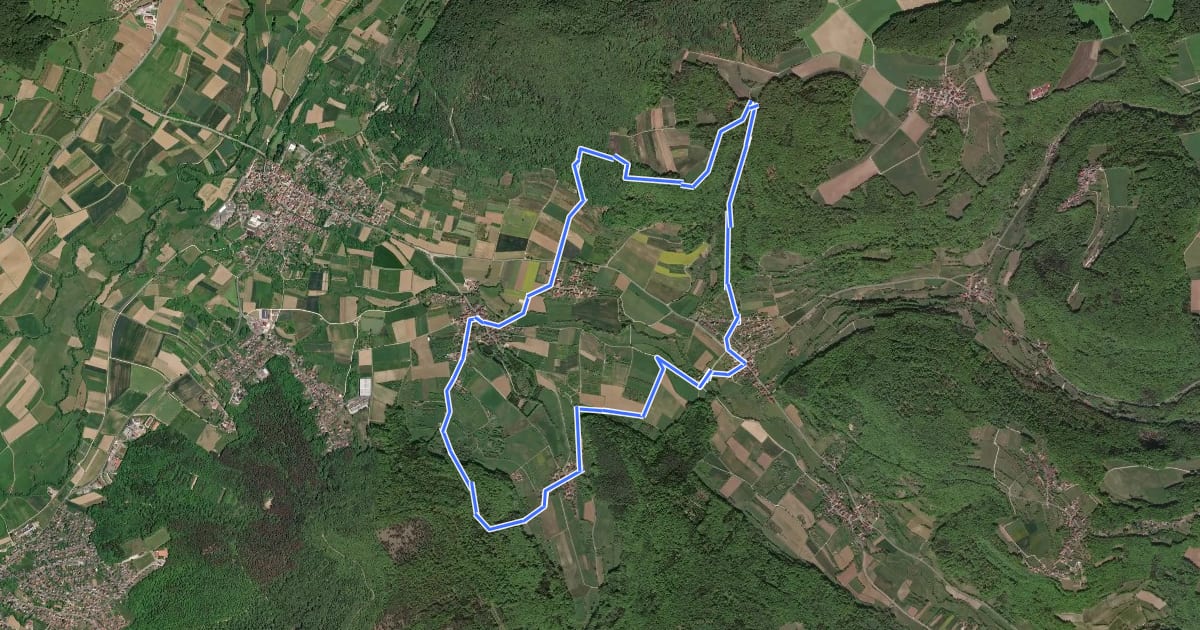 Маршрут Rundweg Wannbach - Poppendorf на спутниковом снимке