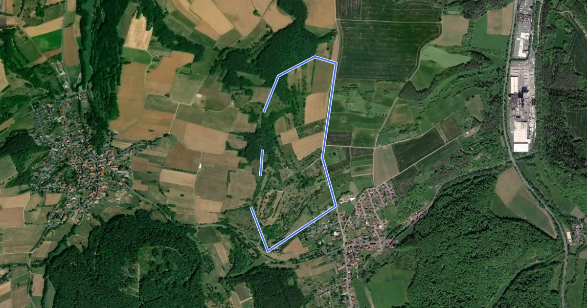 Маршрут Rundweg Warte на спутниковом снимке