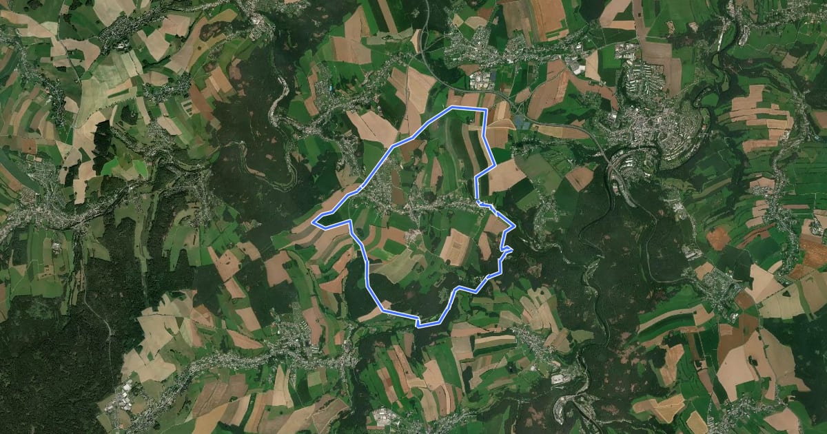 Маршрут Rundweg Weißbach z.T. fehlende Markierung на спутниковом снимке