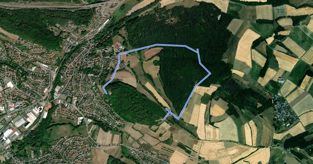 Маршрут Rundweg Weinberg на спутниковом снимке