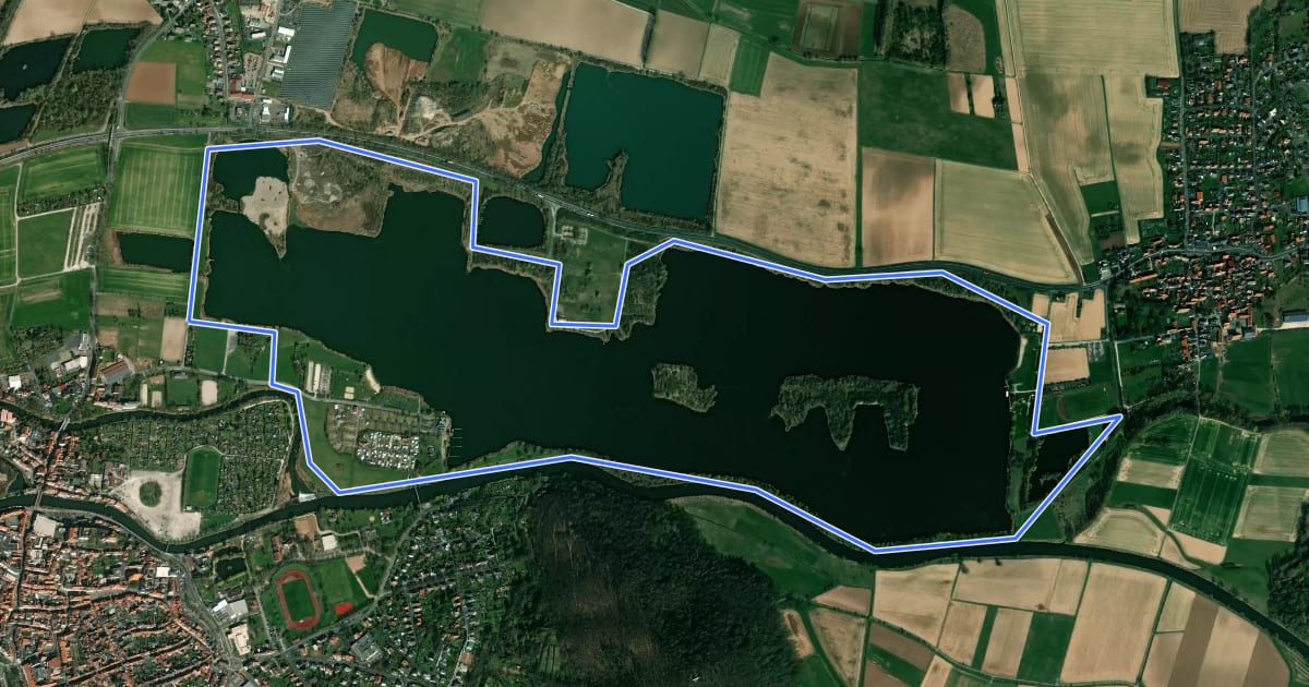 Маршрут Rundweg Werratalsee на спутниковом снимке