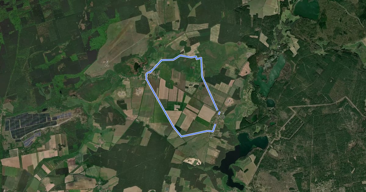 Маршрут Rundweg Wiesen, Felder und Auen на спутниковом снимке