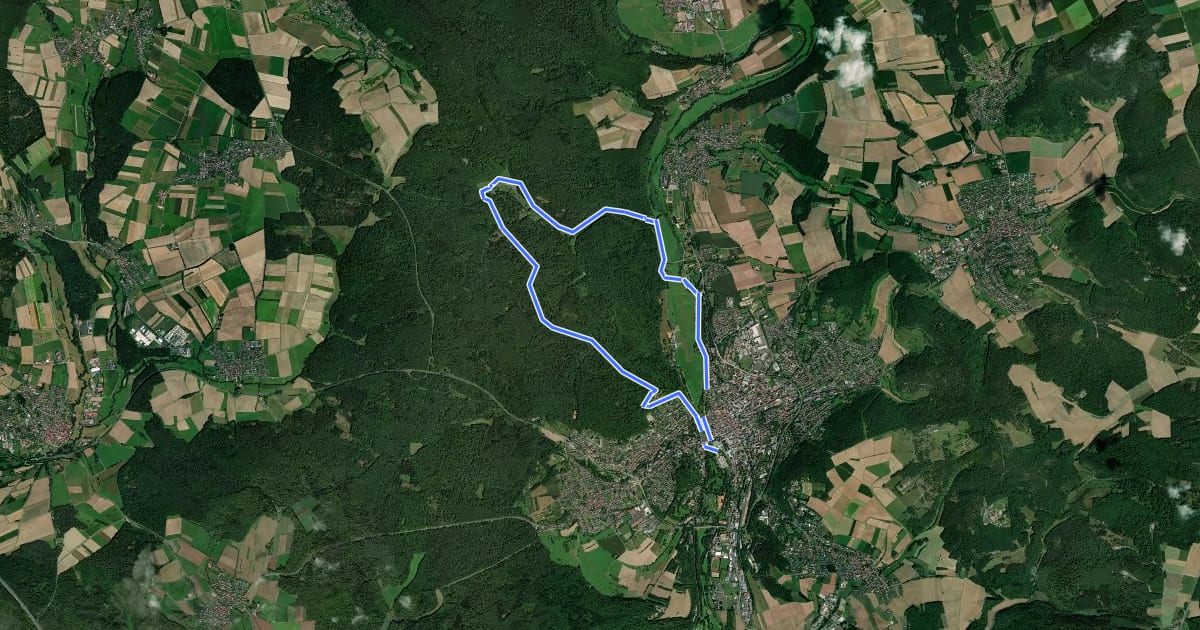 Маршрут Rundweg Wild-Park Klaushof на спутниковом снимке