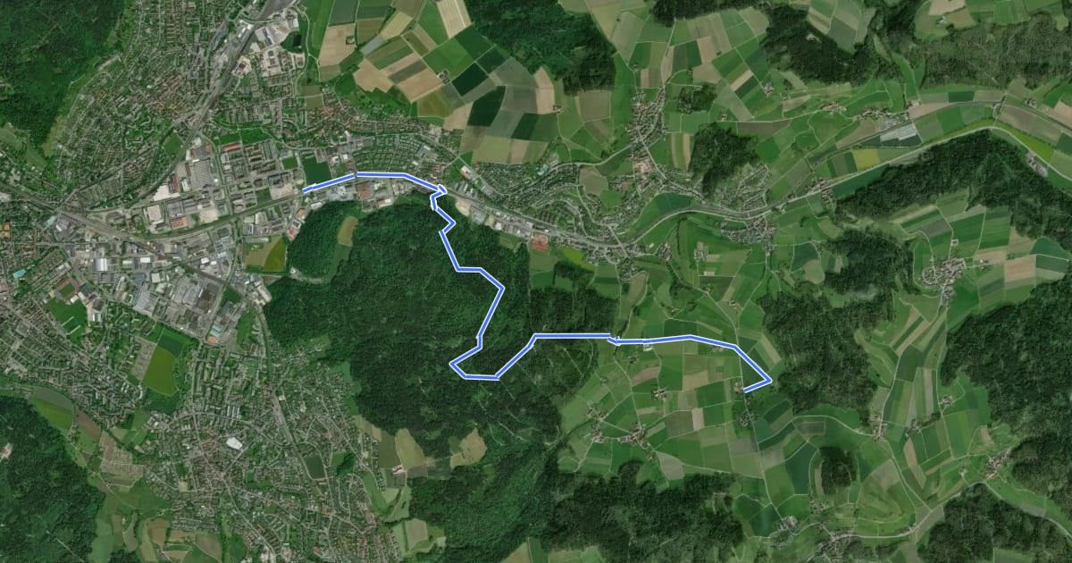 Маршрут Rundweg Winterthur: Etappe Hegiberg на спутниковом снимке