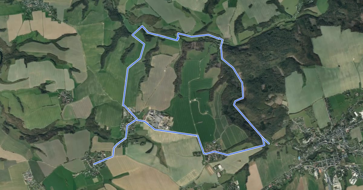 Маршрут Rundweg Zettlitz – Auenbachtal – Zettlitz на спутниковом снимке