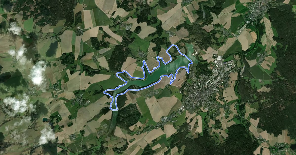 Маршрут Rundweg Zeulenrodaer Meer на спутниковом снимке