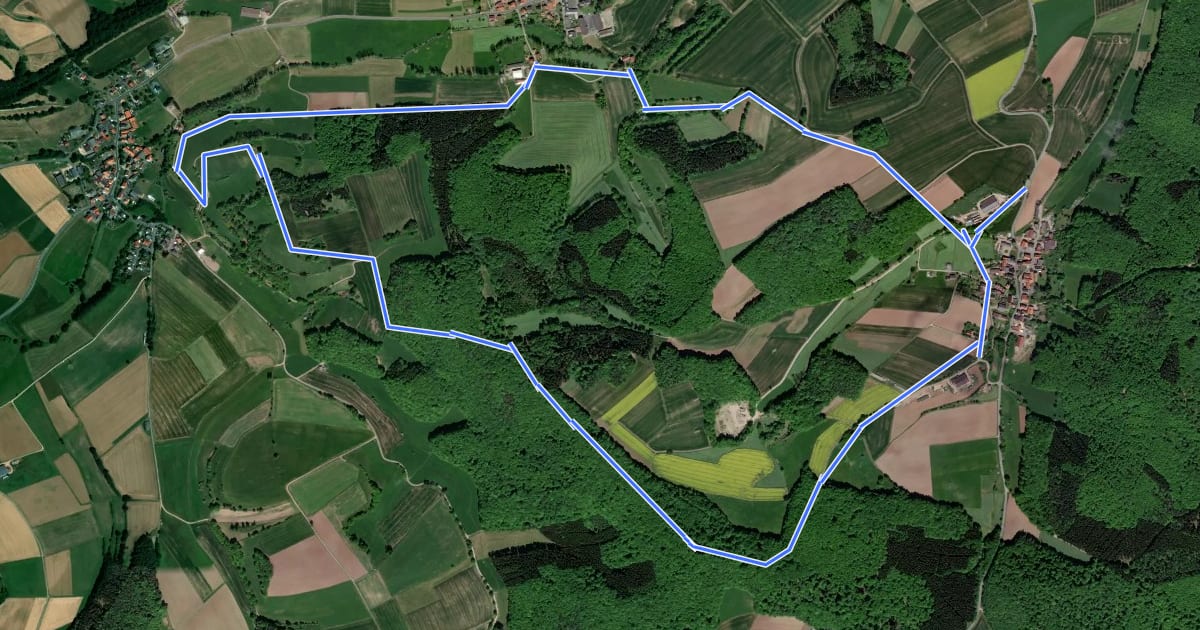 Маршрут Rundweg Ziegenküppel на спутниковом снимке