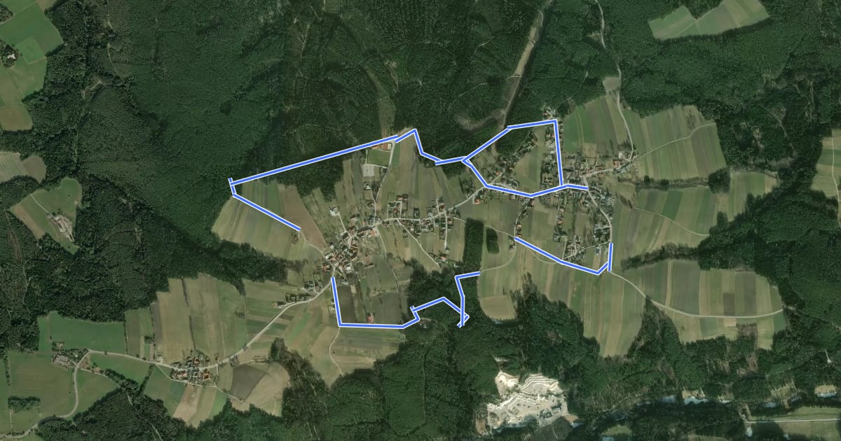 Маршрут Rundweg Zinswald (Penk) на спутниковом снимке
