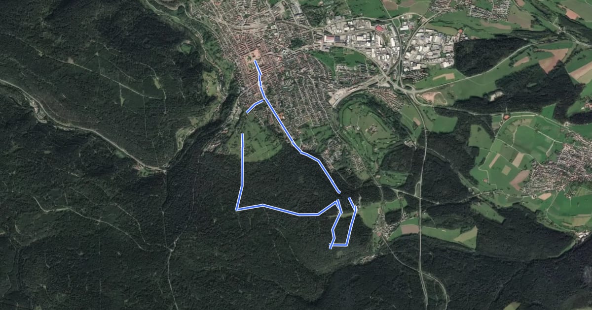 Маршрут Rundweg Zollernblick на спутниковом снимке