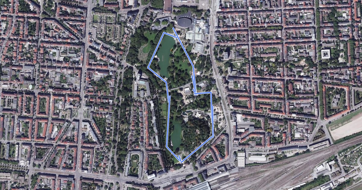 Маршрут Rundweg Zoologischer Stadtgarten на спутниковом снимке