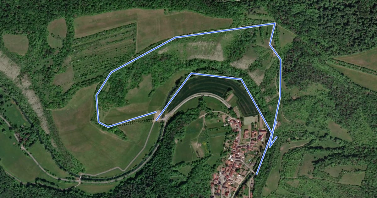 Маршрут Rundweg zum Kohnstein на спутниковом снимке