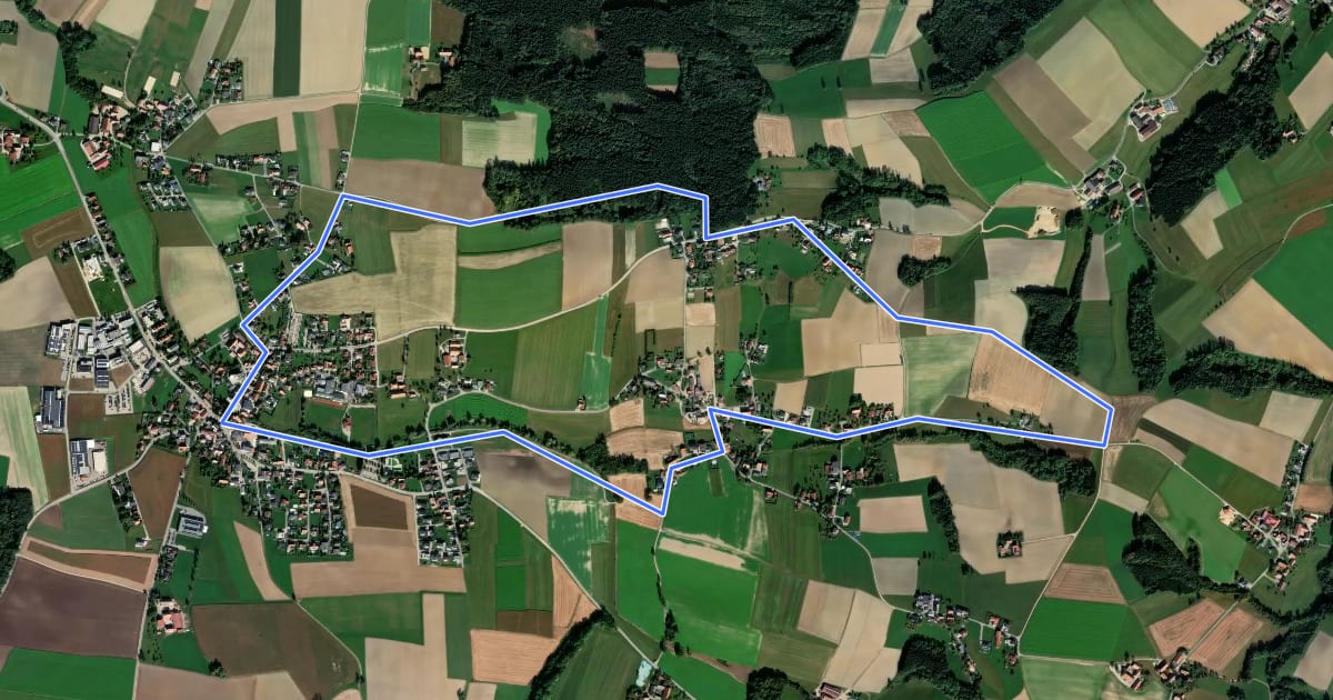 Маршрут Rundweg zur Singerer Höhe на спутниковом снимке