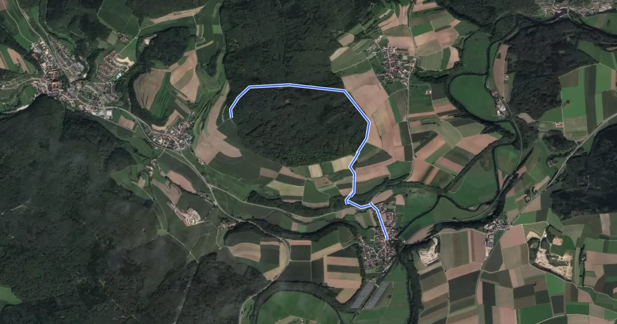 Маршрут Rundweg Zwiefaltendorf на спутниковом снимке